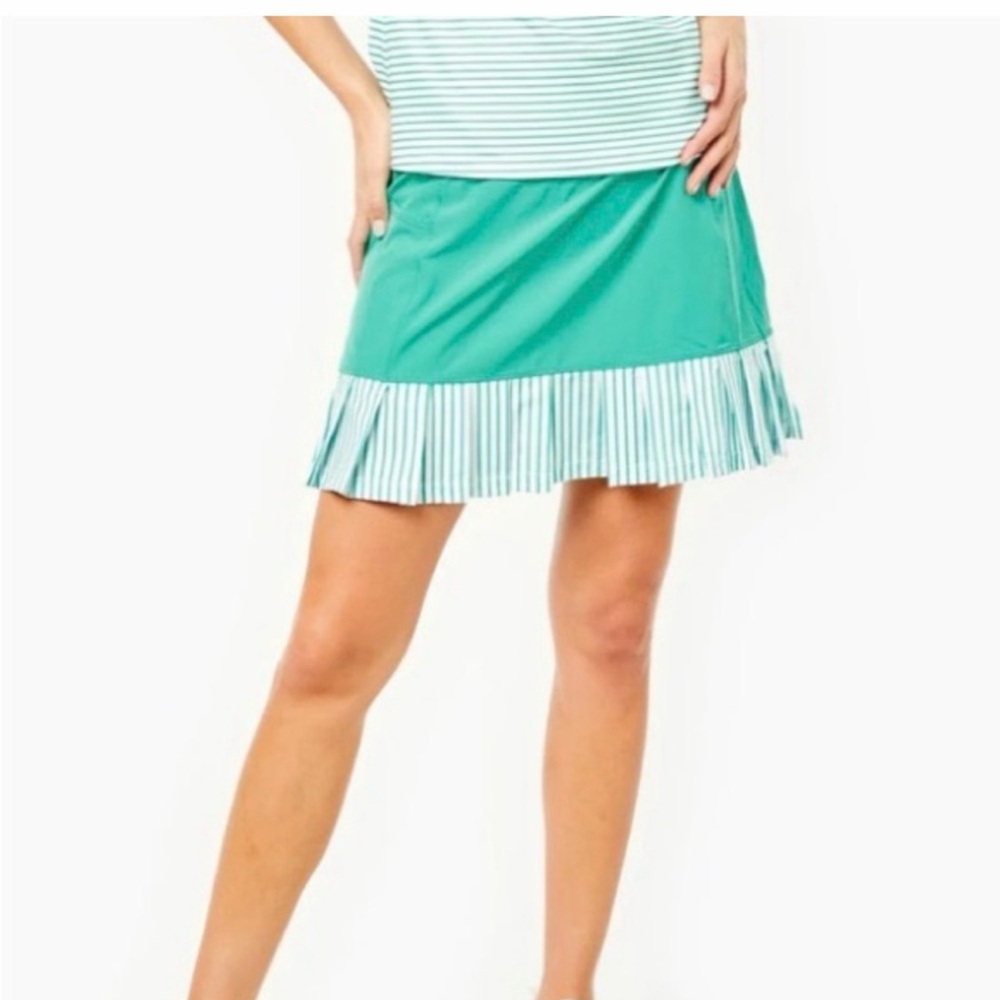 Addison‎ Bay Green Sport Light 14” Pleated Court Skort | Golf Athletic Skirt XXS
